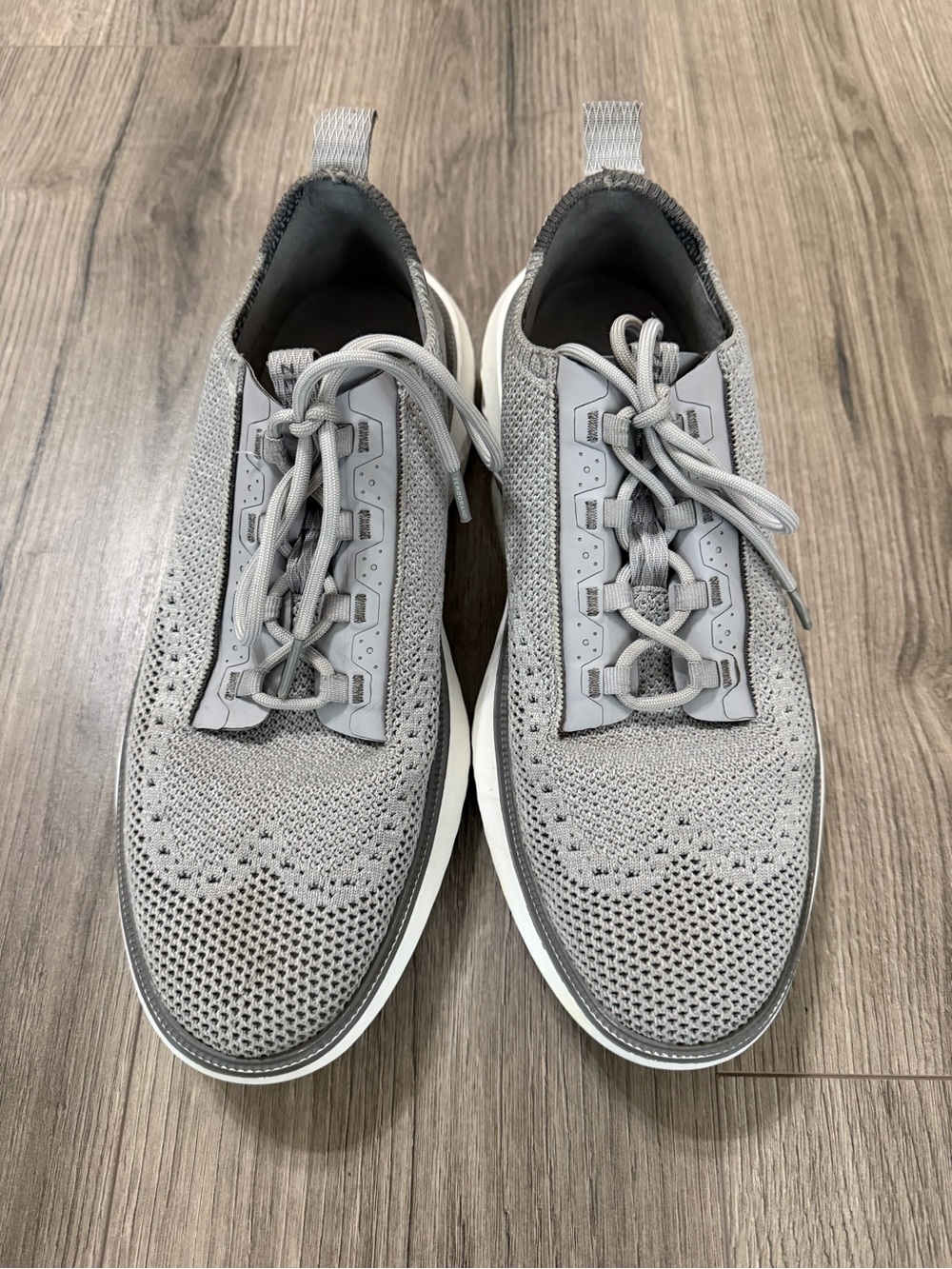 Cole Haan Gray Knit Lace-Up Sneakers